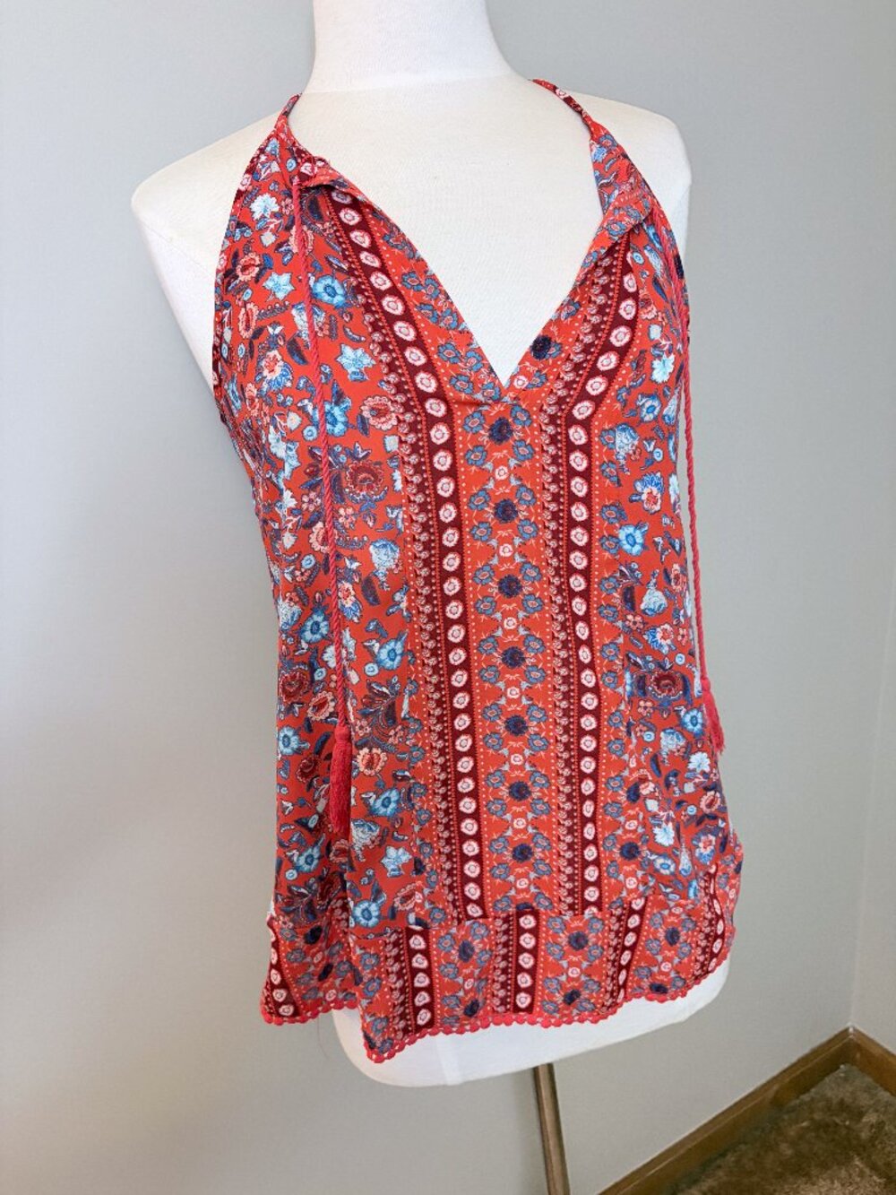 Pink Rose Women's Tank Top, Multi Color/Red/Pink, Size Medium